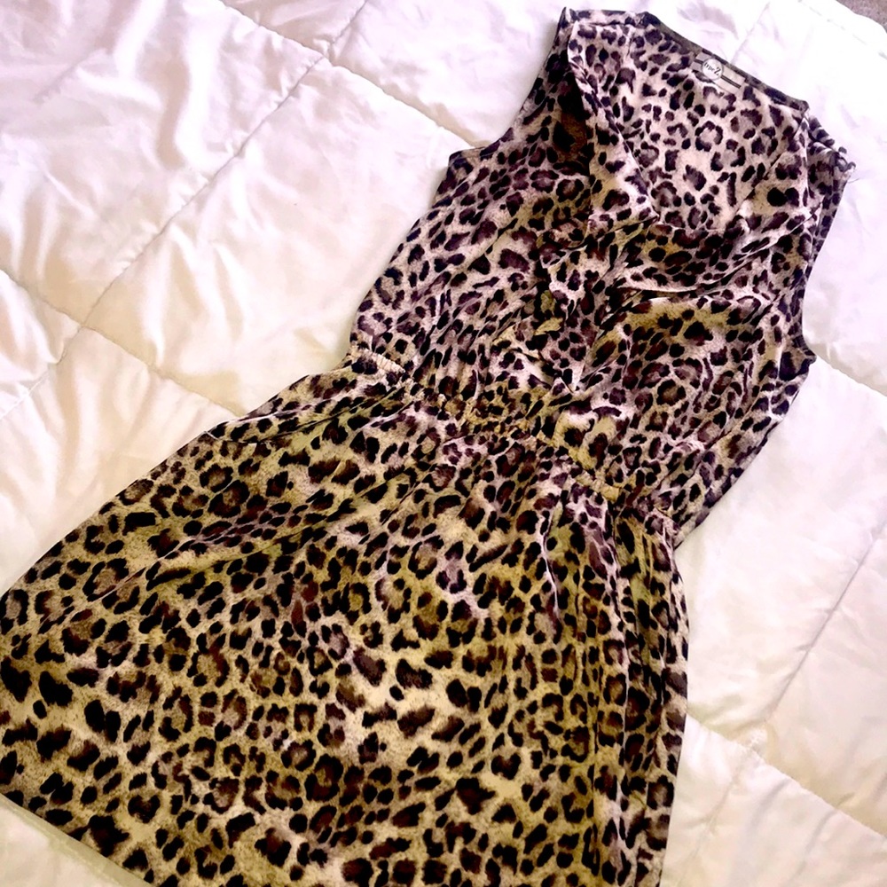 Animal print medium dress with pickets